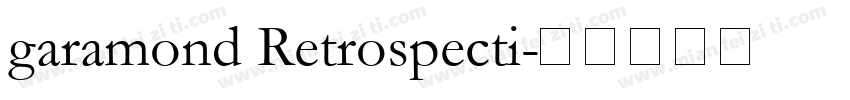 garamond Retrospecti字体转换